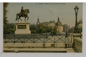 France - Paris. Henry IV Statue & the New Bridge