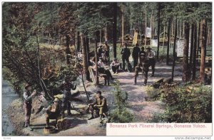 Men drinking, Bonanza Park Mineral Springs, BONANZA , Yukon , Y.T. , Canada ,...