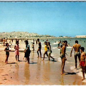 c1970s Tangier Morocco Beach Crowd People Swimming Chrome Photo 4x6 PC Tanger M5