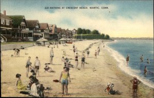 Niantic Connecticut Crescent Beach Summer Fun c1930-50s Vintage Postcard