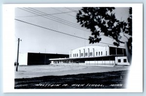 Holstein Iowa IA Postcard RPPC Photo High School Building Campus c1910's Antique