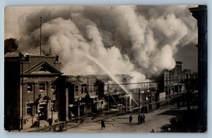 Saskatchewan Canada Postcard Saskatoon Fire Disaster c1910 RPPC Photo