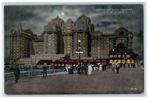 c1910 Boardwalk  Hotel Traymore Night Moon Atlantic City New Jersey NJ Postcard
