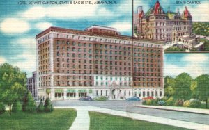 Vintage Postcard Hotel De Witt Clinton State & Eagle Streets Albany New York NY