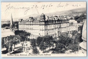 Montreal Canada Postcard Windsor Hotel Pacific Railway Exterior Building c1906