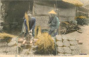 c1910 Japan Hand Colored Silk Industry Straw Layer Silkworms Occupation 10804