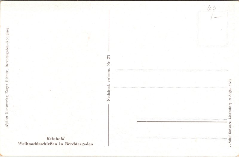 Christmas Shooting in Berchtesgaden Germany POSTCARD