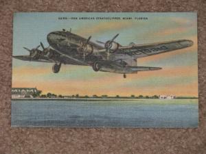 D259:--Pan American Stratoclipper, Miami Florida, unused vintage card