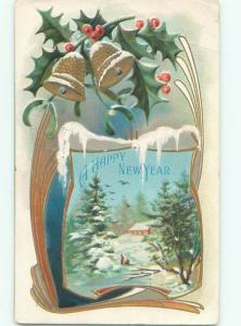 Divided-Back NEW YEAR SCENE Great Postcard AA2090