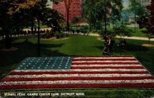 Michigan Detroit Grand Circus Park Floral Flag Curteich
