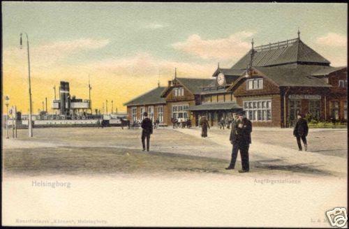 sweden, HELSINGBORG, Angfärgestationen Station (1899)