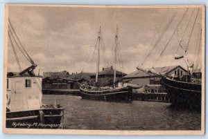 Zealand (Sjælland) Denmark Postcard Nykobing M. Harbourside 1948 Vintage