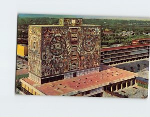 Postcard Biblioteca De La Ciudad Universitaria, Mexico City, Mexico