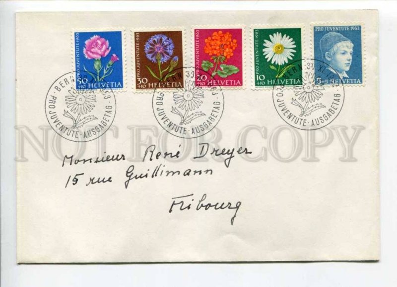 421025 Switzerland 1963 year FDC Pro Juventute Flowers set stamps FDC