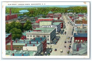 1937 Elm Street Looking North Exterior Manchester New Hampshire Vintage Postcard