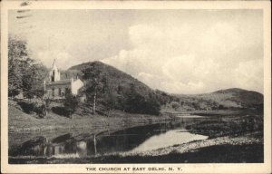 East Delhi New York NY Church c1920 Vintage Postcard