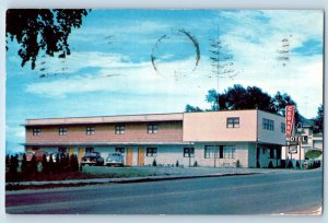 Seneca Kansas Postcard Cedars Motel Exterior Building View Street c1959 Vintage