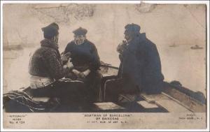 Boatman of Barcelona  Artist: Baixeras  *RPPC     (damaged)