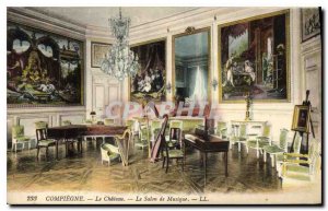 Old Postcard Compiegne Chateau The Music Room