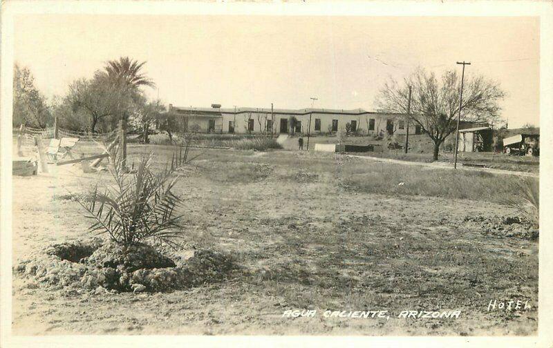 Agua Caliente Hotel 1930s Maricopa Arizona RPPC Photo Postcard Frasher 3458