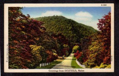 ME Greetings from DIXFIELD MAINE Postcard Linen PC