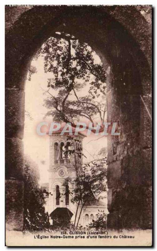 Old Postcard Clisson L & # 39Eglise Notre Dame jack & # 39A du Chateau window