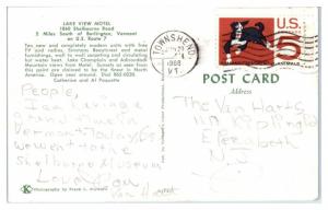 1966 Lake View Motel, Burlington, VT Postcard