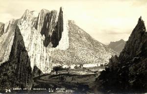 mexico, Canon de la Huesteca, N.L., Partial View (1940s) RPPC