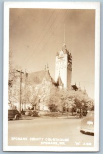 c1940's Spokane County Court House Spokane Washington WA RPPC Photo Postcard
