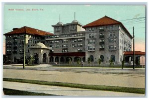 c1910s Hotel Virginia Exterior Roadside Long Beach California CA Trees Postcard