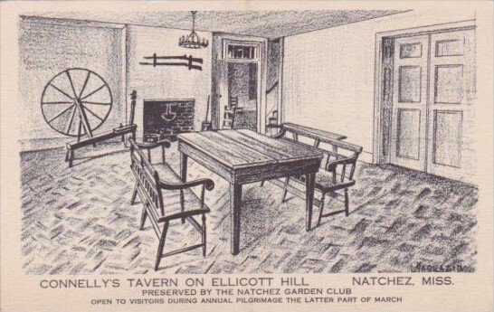 Mississippi Natchez Interior Connelly's Tavern On Ellicot Hill Preserved...