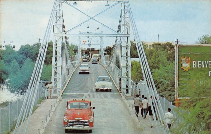 McAllen Texas-Reynosa Mexico~International Bridge over Rio Grande River~Cars-Bus