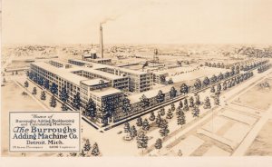 The Burroughs Adding Machine Company USA Old Advertising Postcard