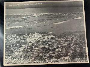 Vtg Kromekote B/w King-Size 9x7 Postcard #212 Miami Beach Miami FL