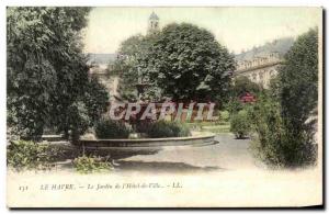 Old Postcard The Garden of Havre & # 39Hotel City