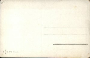 Curious Bare Butt Cupid Romance Lovers Under Beach Umbrella c1910 Postcard