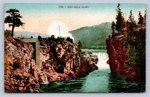 J96/ Post Falls Idaho Postcard c1910 Cliffs Waterfall  290