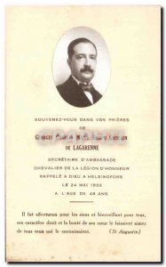 pious image Georges Charles Marie Jospeh De Lagarenne Secretary of & # 39amba...