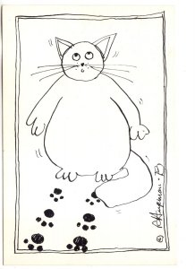 Sketch of Cat, Cartoon, Hupman Artist,