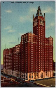 1953 The Furniture Mart Chicago Illinois IL Street View Building Posted Postcard