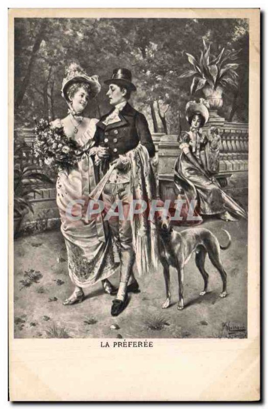 Postcard Old Dog Dogs Greyhound Woman preferee