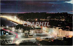 Postcard Moderne St Helier Jersey CI at Night