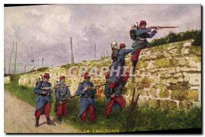 Old Postcard Army in ambush