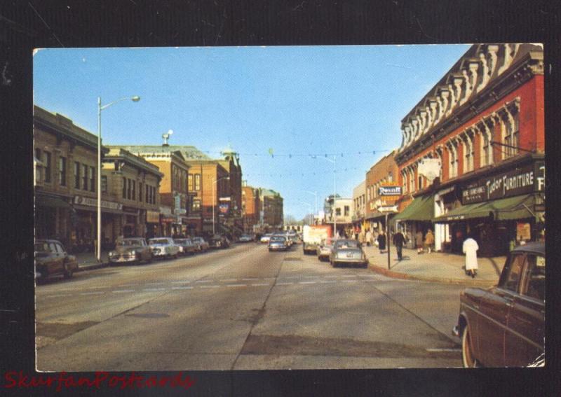 MILFORD MASSACHUSETTS DOWNTOWN MAIN STREET SCENE 1950's CARS