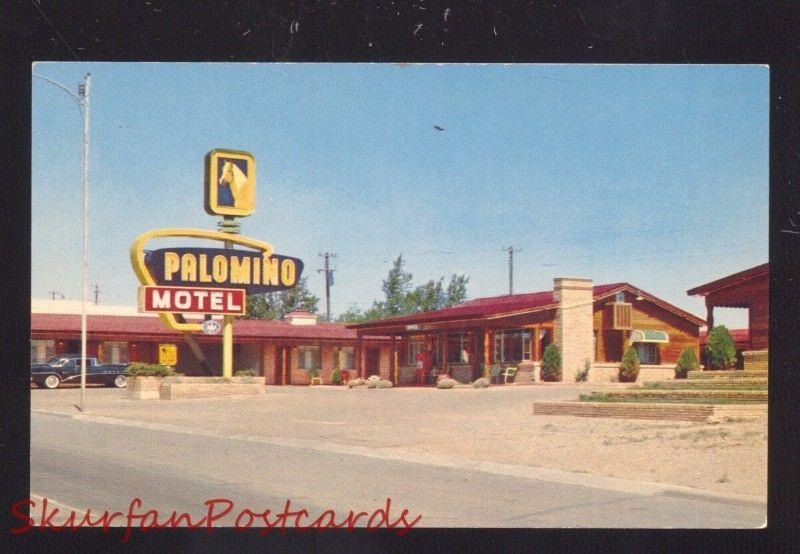 TUCUMCARI NEW MEXICO ROUTE 66 PALOMINO MOTEL VINTAGE ADVERTISING POSTCARD CARS