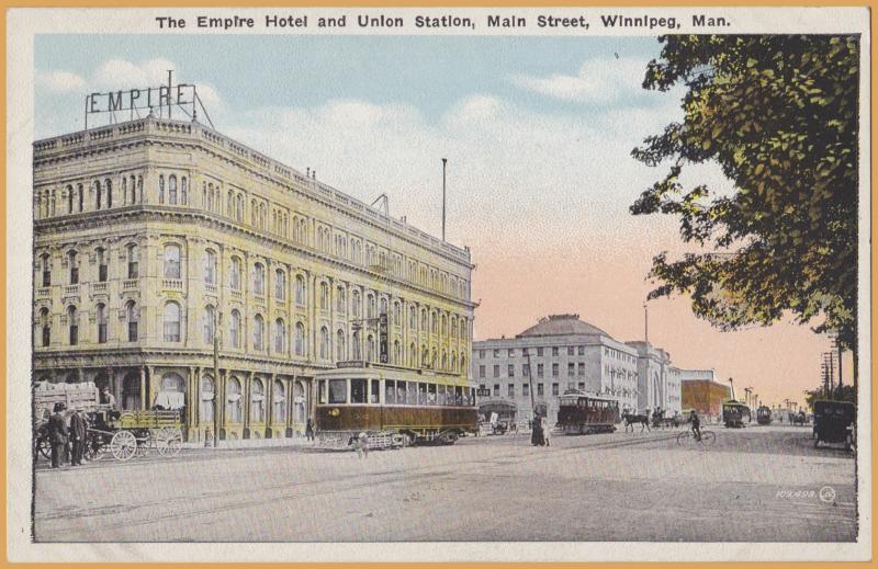 Winnipeg, Manitoba - Empire Hotel and Union Station, Main Street