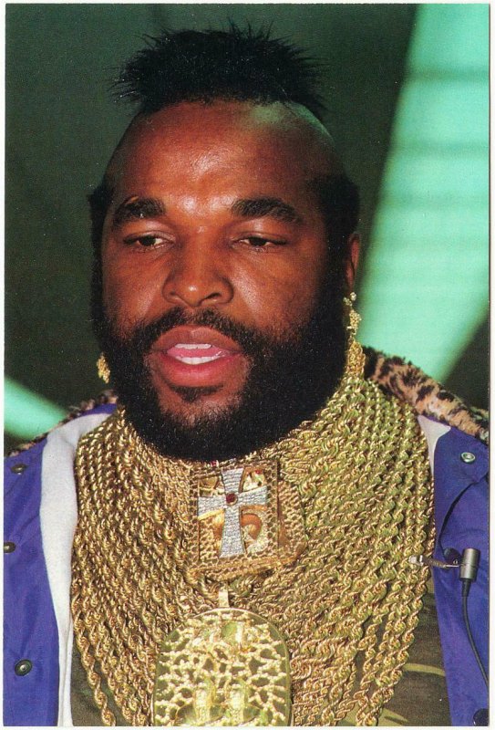 Mr. T Wearing Gold Chains The A-Team Original 1980s Postcard