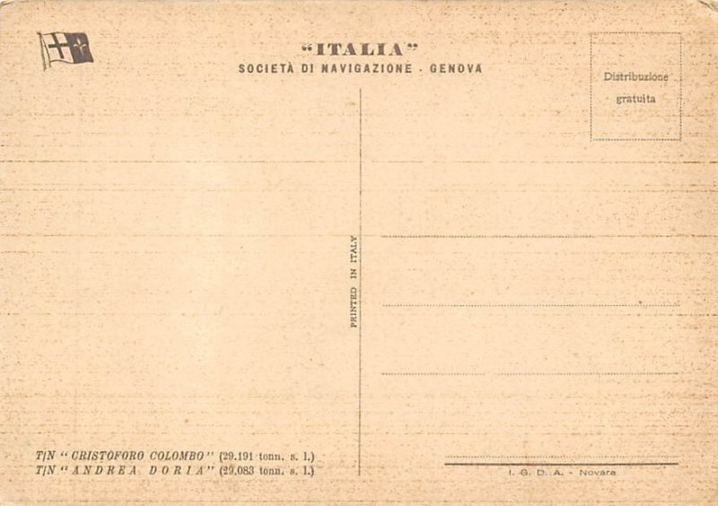 Cristoforo Colombo Andria Doria Navigazione Generale Italiana Ship 
