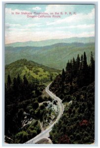 California CA Postcard Siskyou Mountains SPRR Oregon Route 1909 Vintage Antique