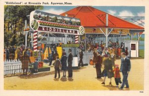Agawam Massachusetts Riverside Park Kiddieland Carousel Postcard AA83147